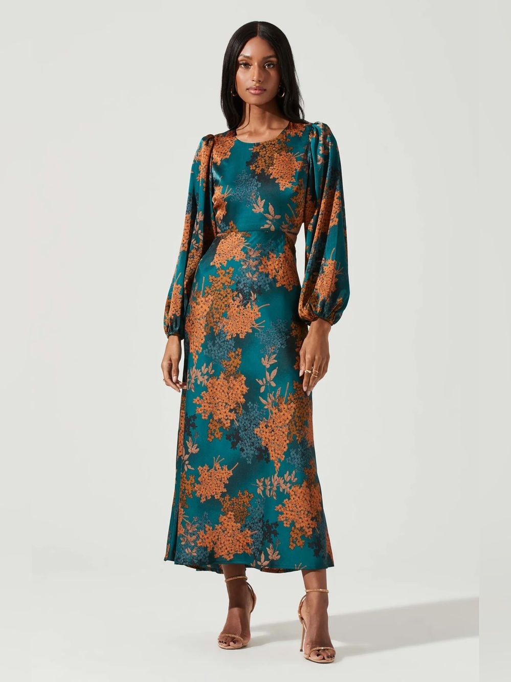 ASTR the Label Quinn Floral Cutout Maxi Dress